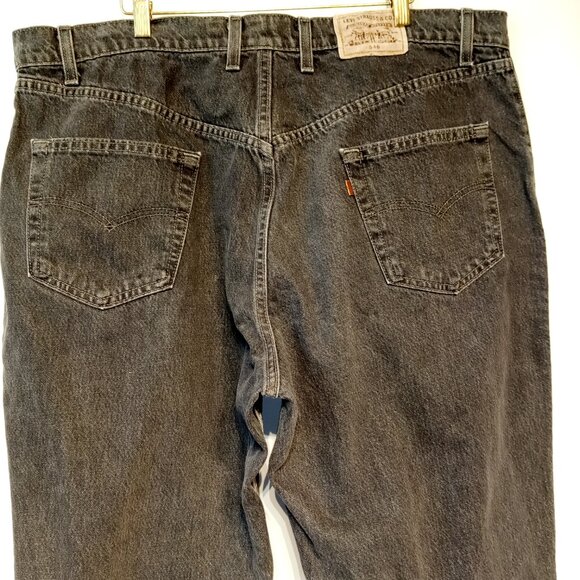 LEVI'S 546 Jeans Men's 42 x 32 Vintage Black Loose Pleated Made in USA - Picture 8 of 13